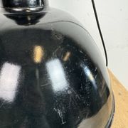East German Black Enamel Factory Light by Lbd Veb Leuchtenbau Dresden, 1950