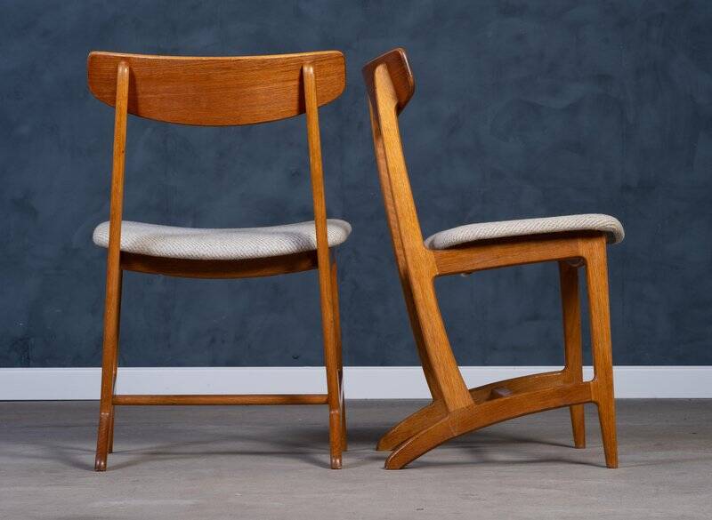 Dining Chairs in Oak and Teak, Denmark, 1960s, Set of 6