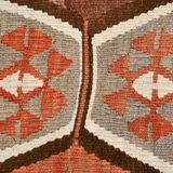 5x10 Pale Red & Brown Geometric Persian Kilim Rug, 170x310Cm