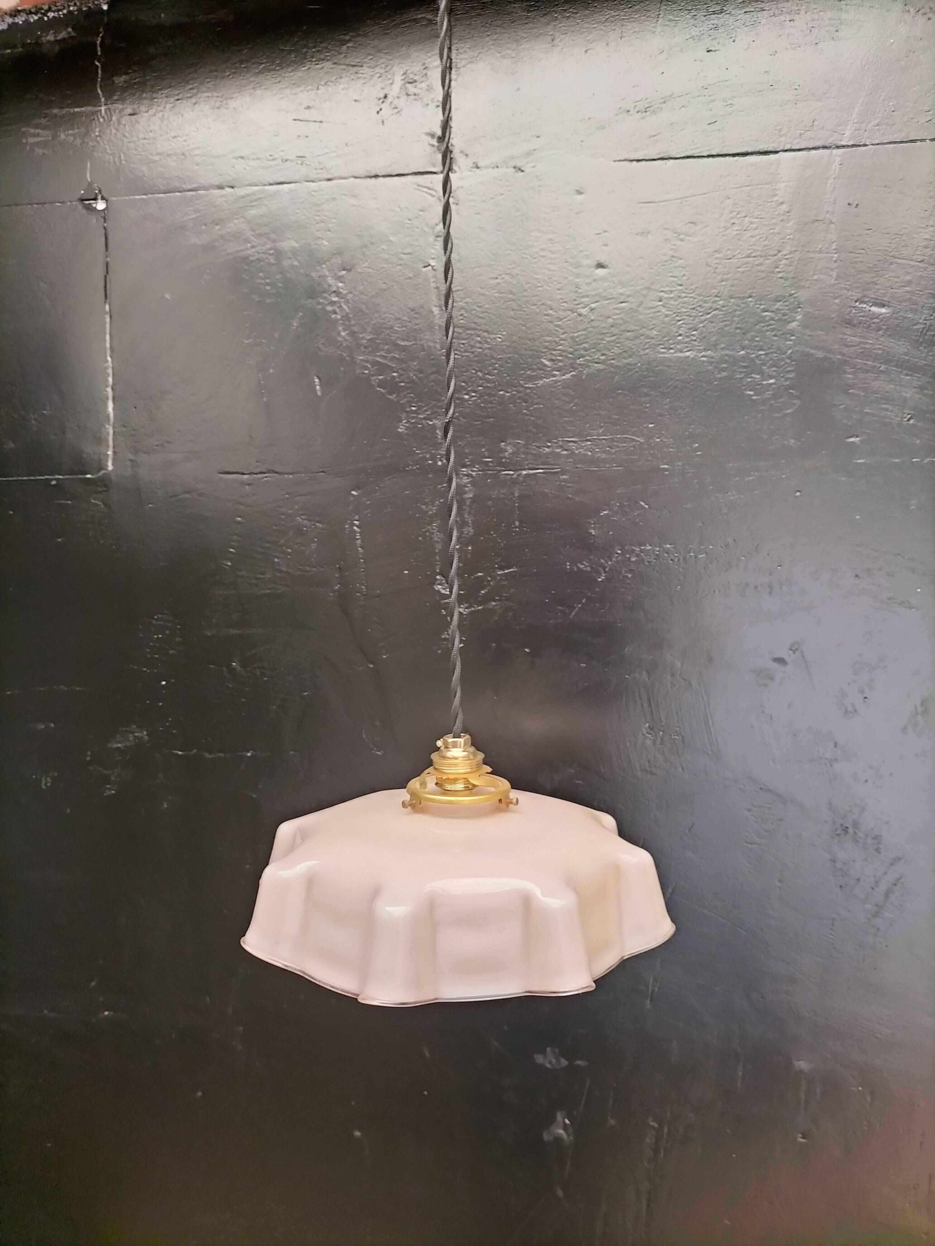 Pink opaline pendant light