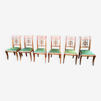 6 lounge chairs old Louis XVI Directoire style