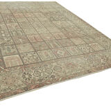 Handmade oriental 1980s 303 cm x 368 cm beige wool carpet