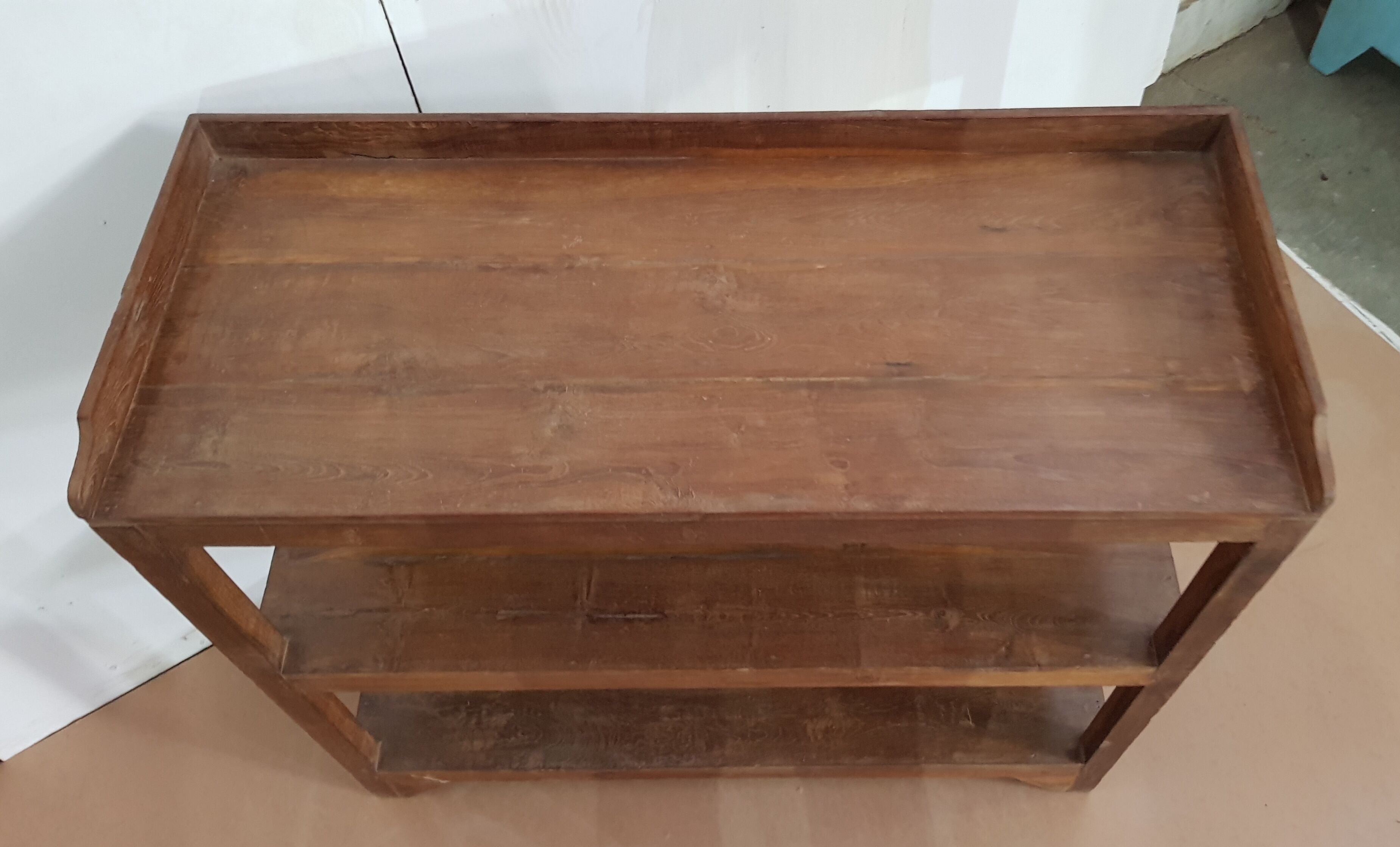 Burmese teak administration shelf