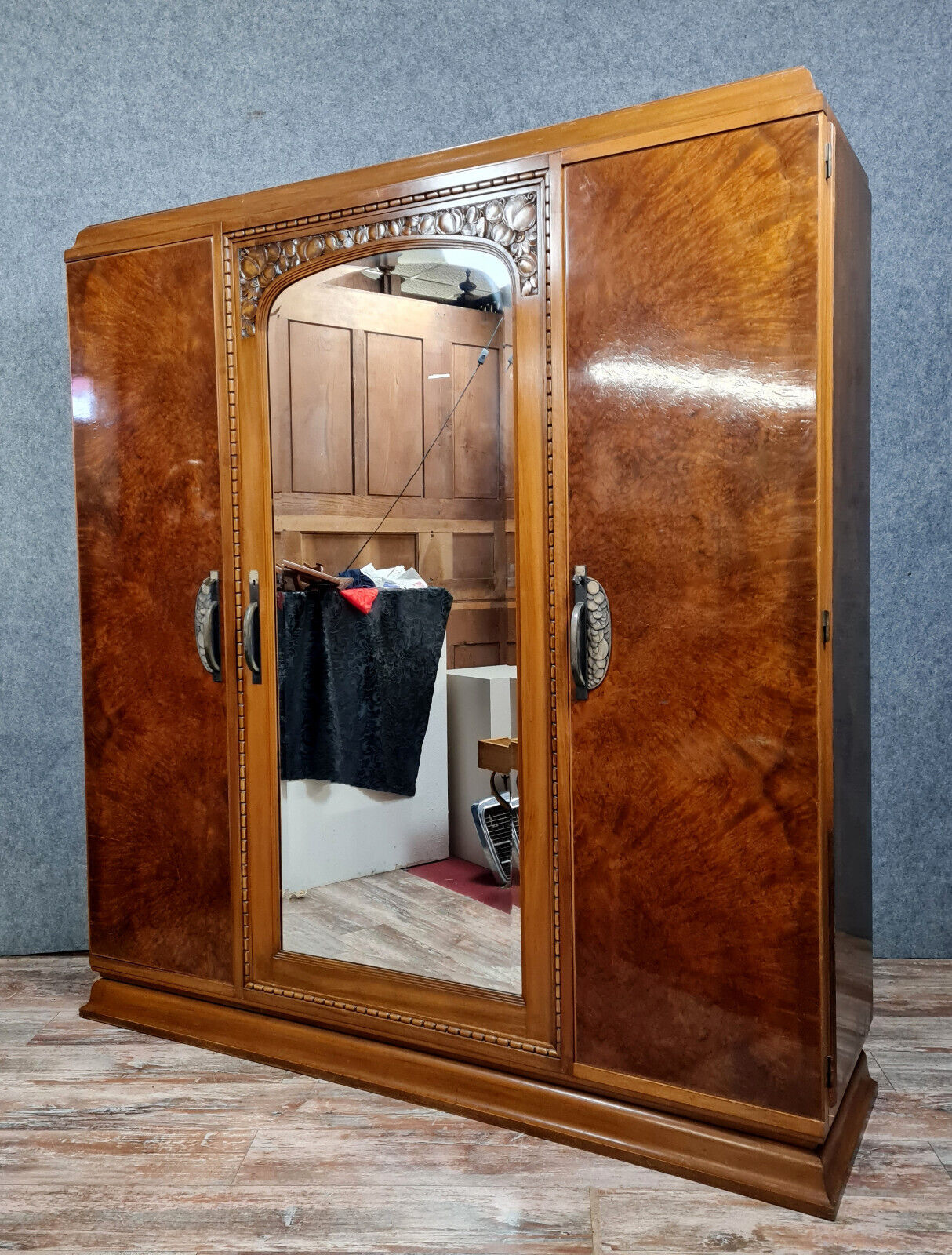 Art Deco period wardrobe in magnifying glass circa circa 1925-1930