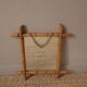 Vintage bamboo wooden mirror with retro bohemian spirit