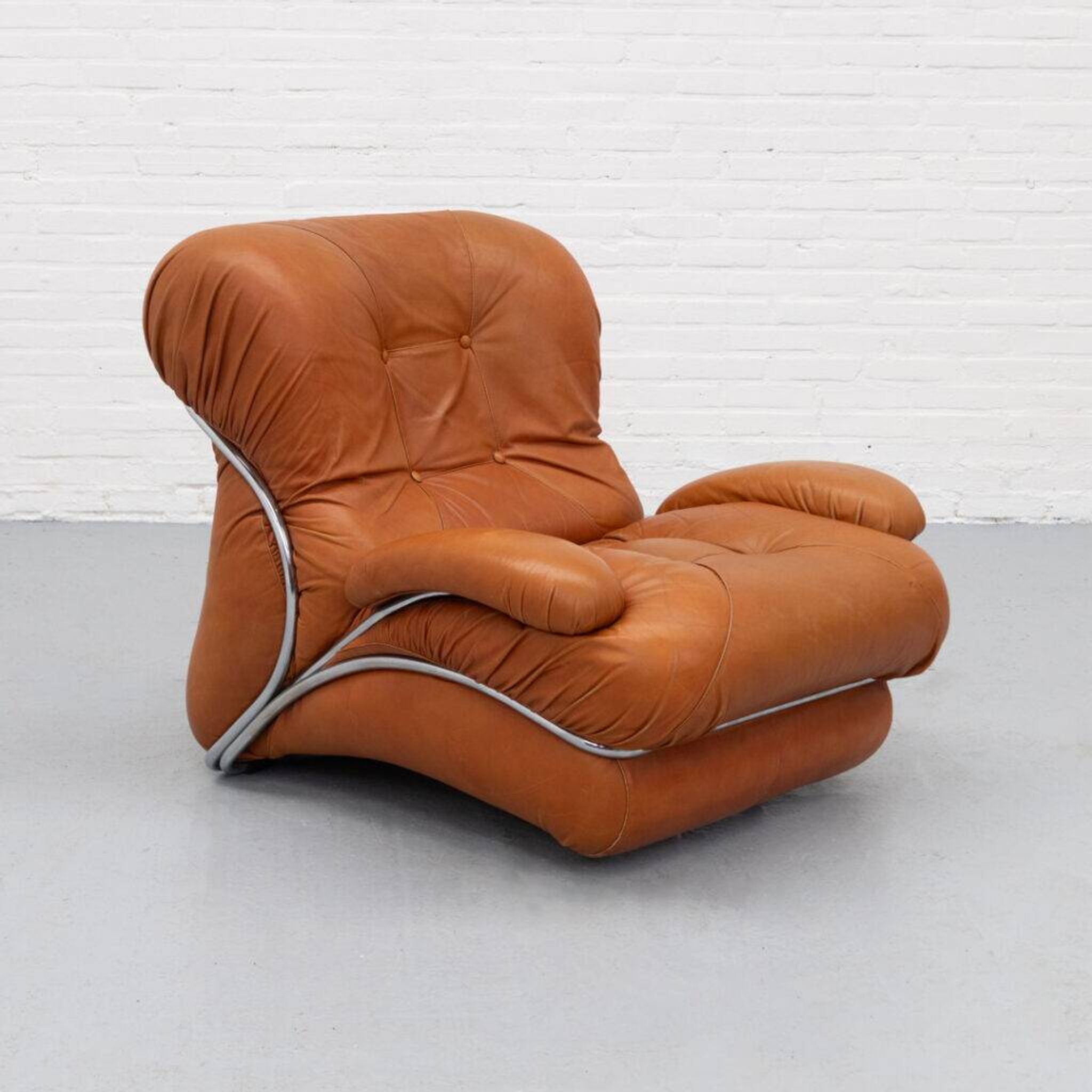 Italian Corolla lounge chair by I.P.E. 1970s