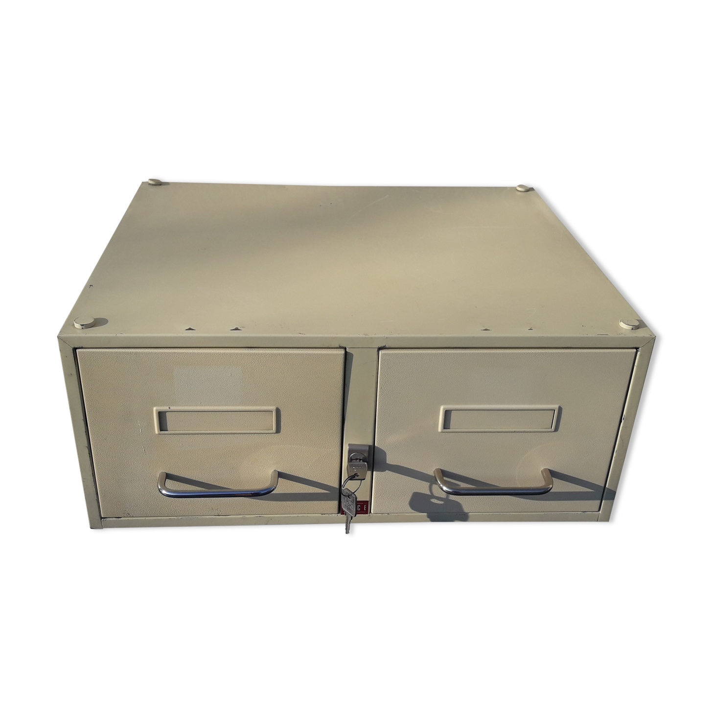 Furniture 2 drawers industrial metal loft 70s brand EMCE with key