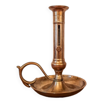 Cellar rat candle holder with brass pusher