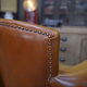 Paire de fauteuils club vintage en cuir