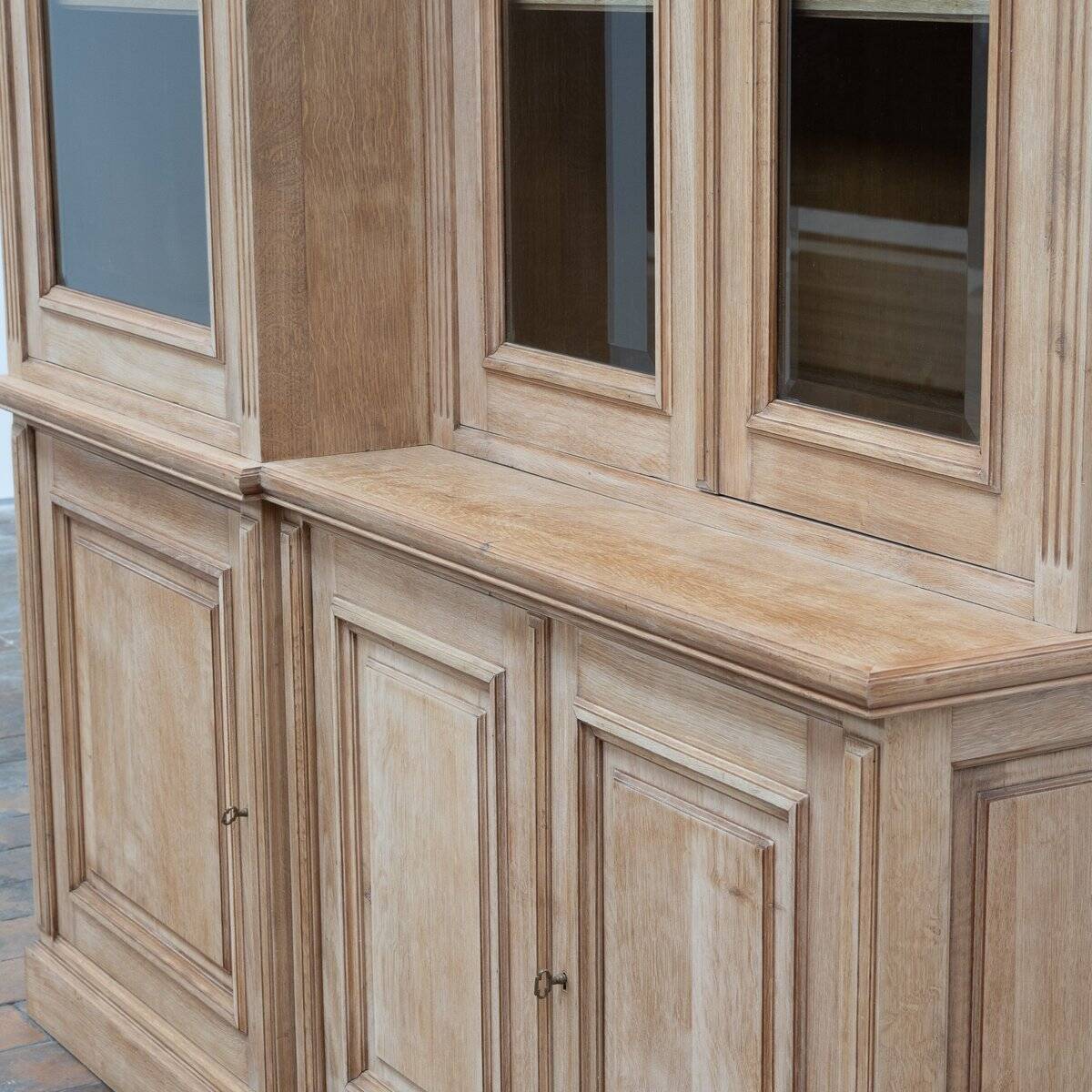 Raw Oak Display Bookcase, France, 1950