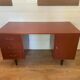 Bureau Double Caisson Vintage Capelle - Années 60 Teck/Acajou