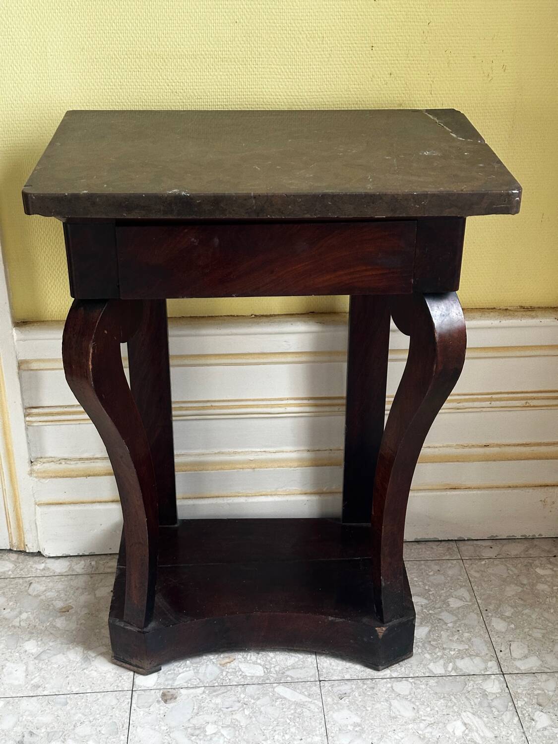 Console époque Restauration en Acajou et marbre