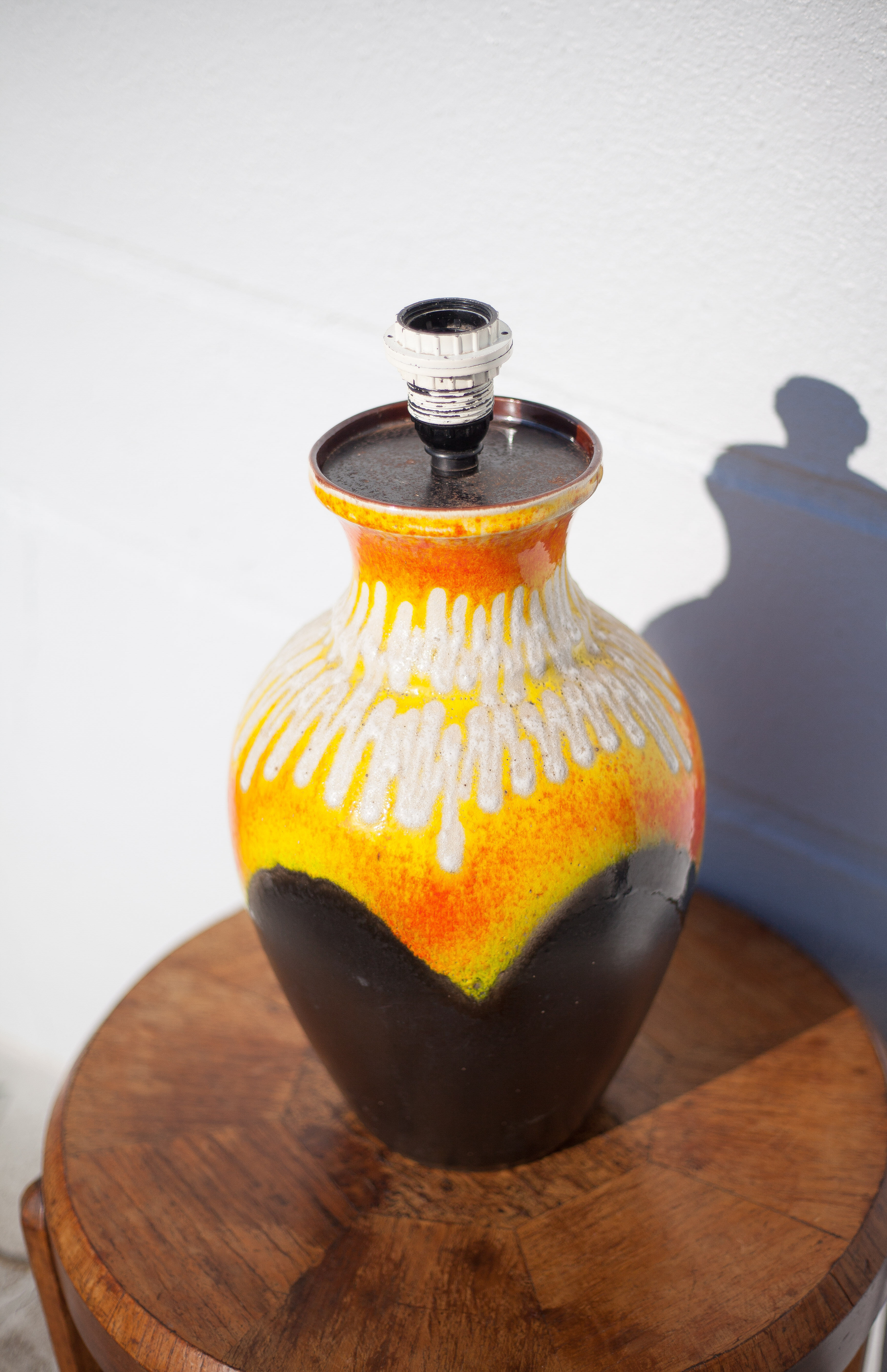 Vintage lamp stand, west Germany bay 6640 ceramic lamp foot, lamp base, pottery