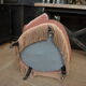Former Napoleon lll toad chair in pink fabric on wheels