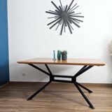 Table extensible en bois et métal, années 80