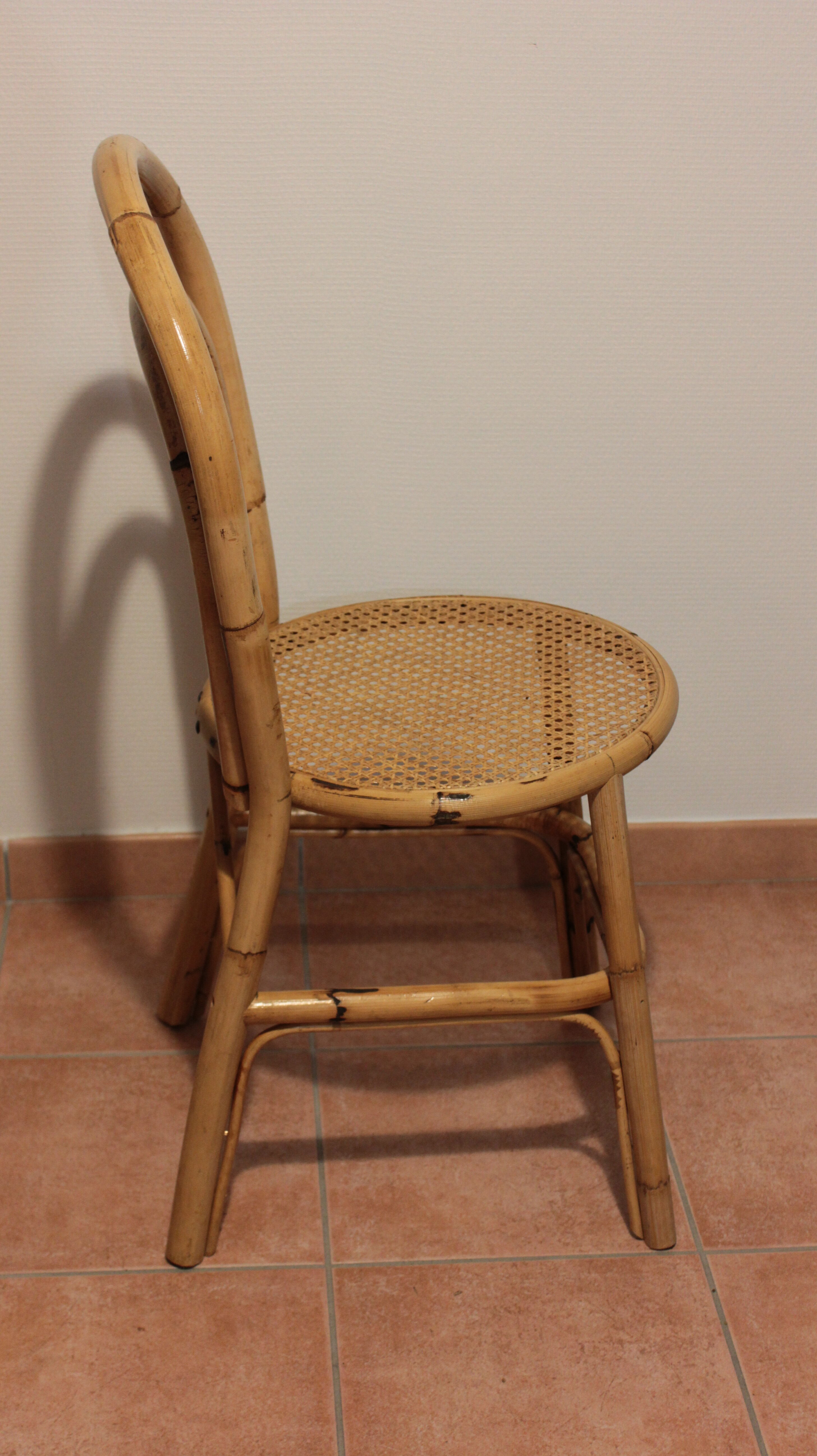 60's-70's bamboo bistro chair and canning