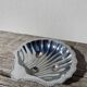 Silver-plated metal shell butter dish