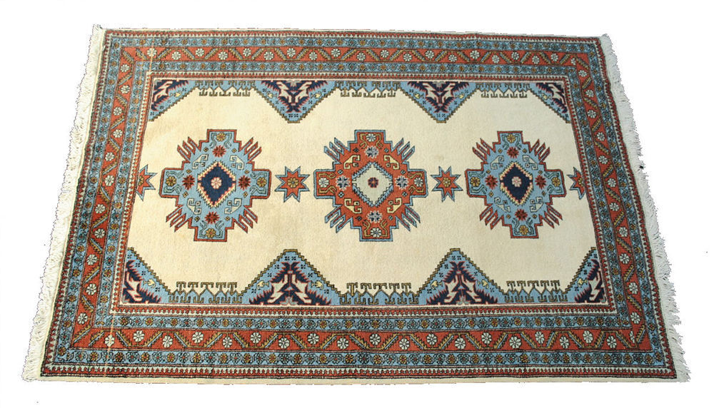 Authentic Persian carpet white background 205x140cm