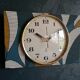 Vintage clock rectangular silent wall clock "Jaz blue white ochre"