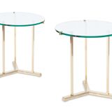 Table d'appoint vintage ronde en laiton
