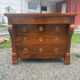 Restoration period walnut chest of drawers with a scroll handle