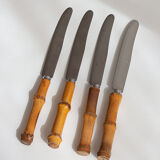 Bamboo cutlery set for 4 people, 60s