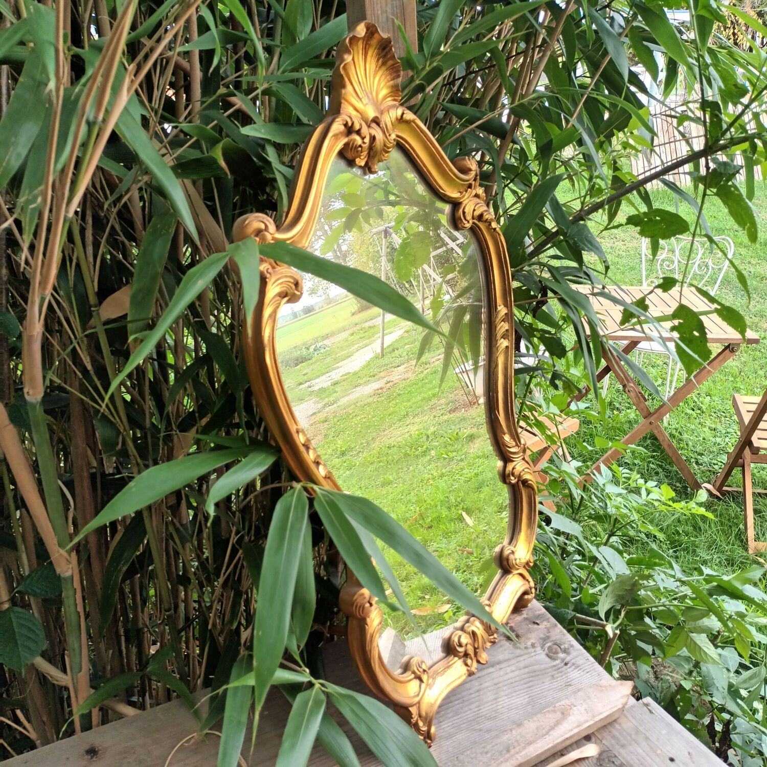 Golden baroque mirror