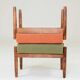 Tabouret scandinave orange/ vert bouclé lot de 2 