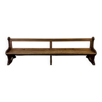 Monumental church bench with solid wood back, 19th century around 1800