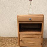 Vintage bedside table with compass legs