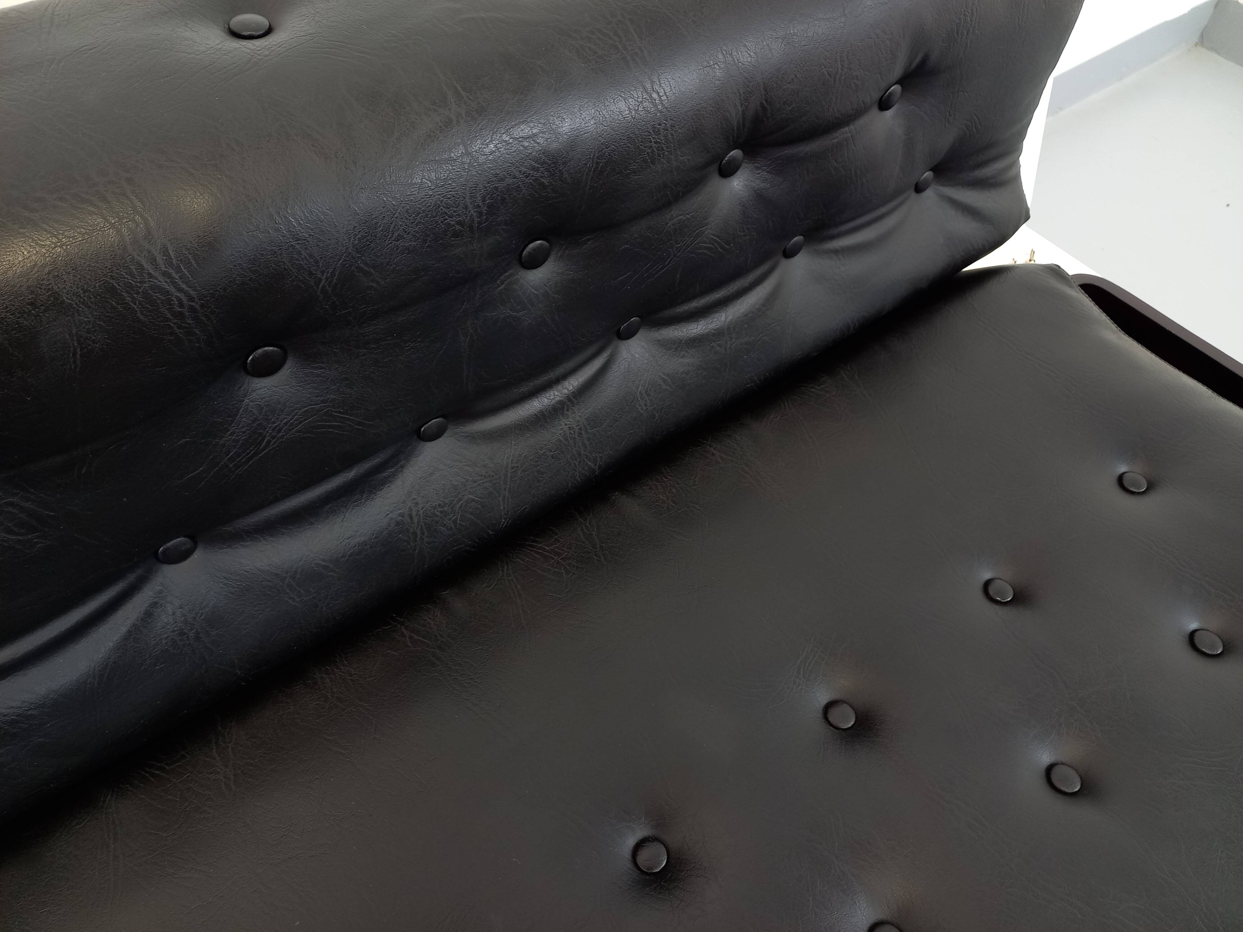 Vintage sofa bed bench with integrated lighting, Italian design Beka Tortuga, in skai, fiber