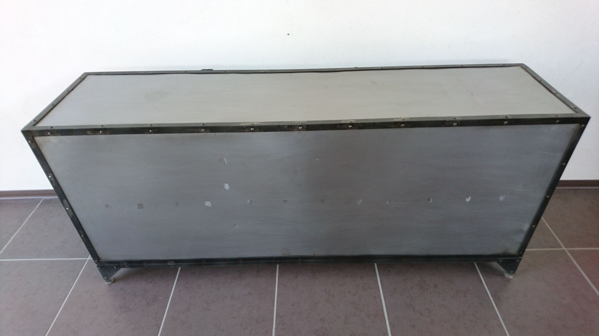 Vintage industrial metal sideboard