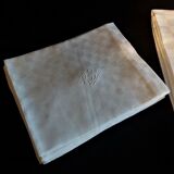 Table linen damask monogram ten napkins tablecloth 200 X 210 cm