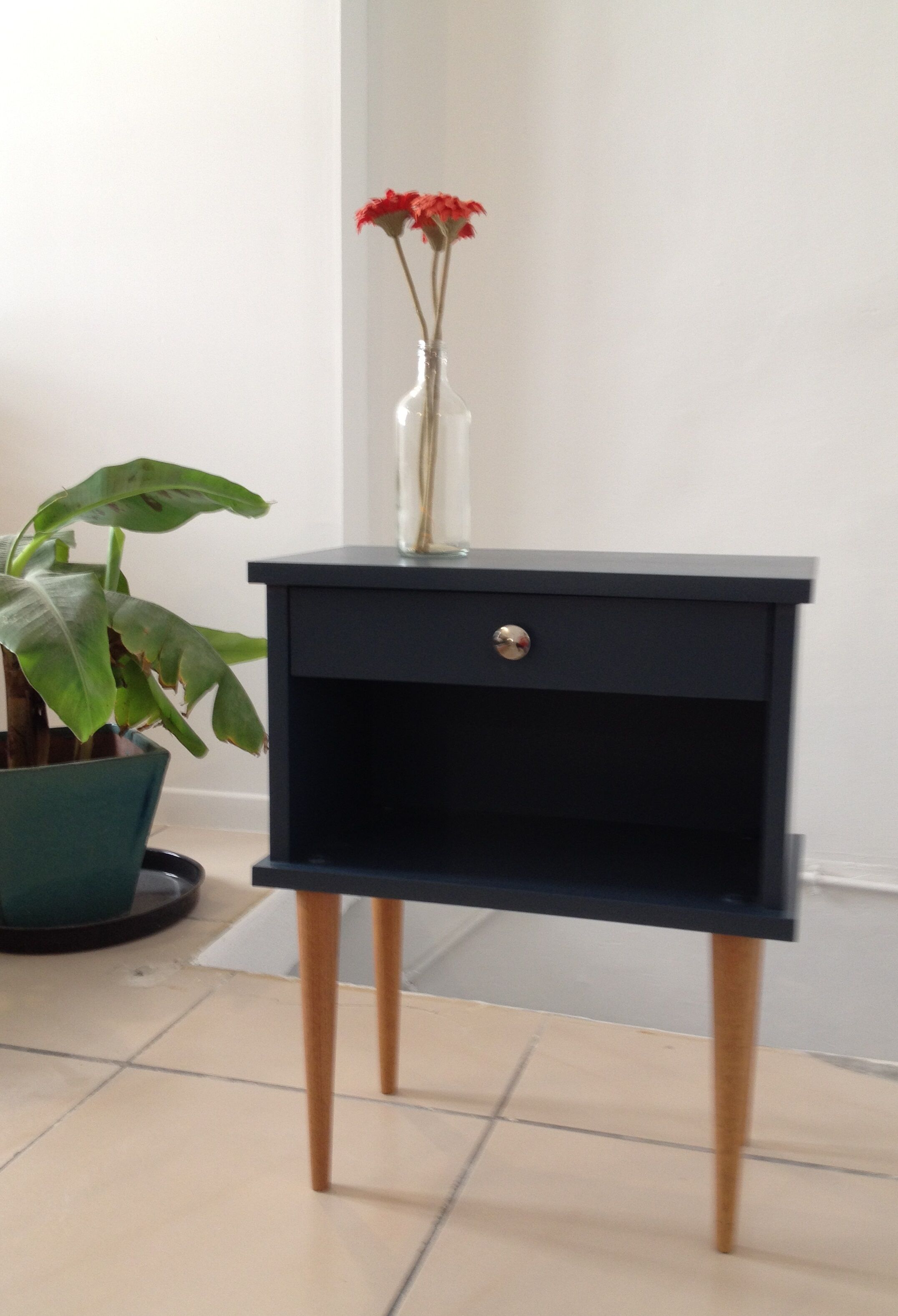 Vintage bedside feet round spindles