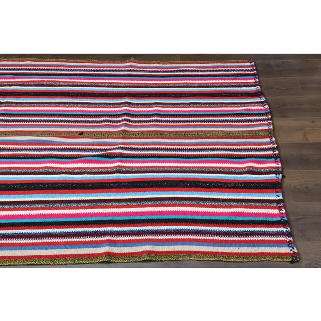 Tapis vintage turc Oushak fait main en laine et coton, années 1970