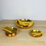 Cup and 8 Inalta France dessert cups in gold metal