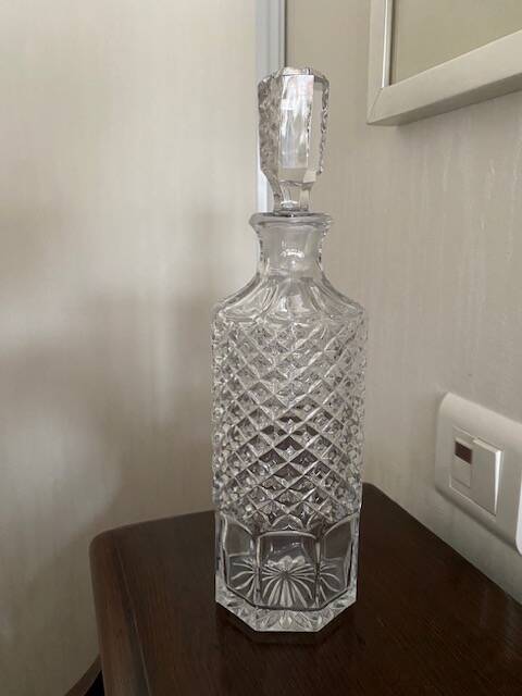 Whisky service / muscat / ... with its decanter and 5 glasses