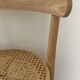Pair of high chairs, curved wood and caning.