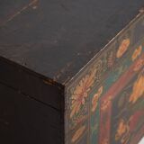 Antique Chinese Dark Colored Trunk with Floral Motifs (c.1900) #2