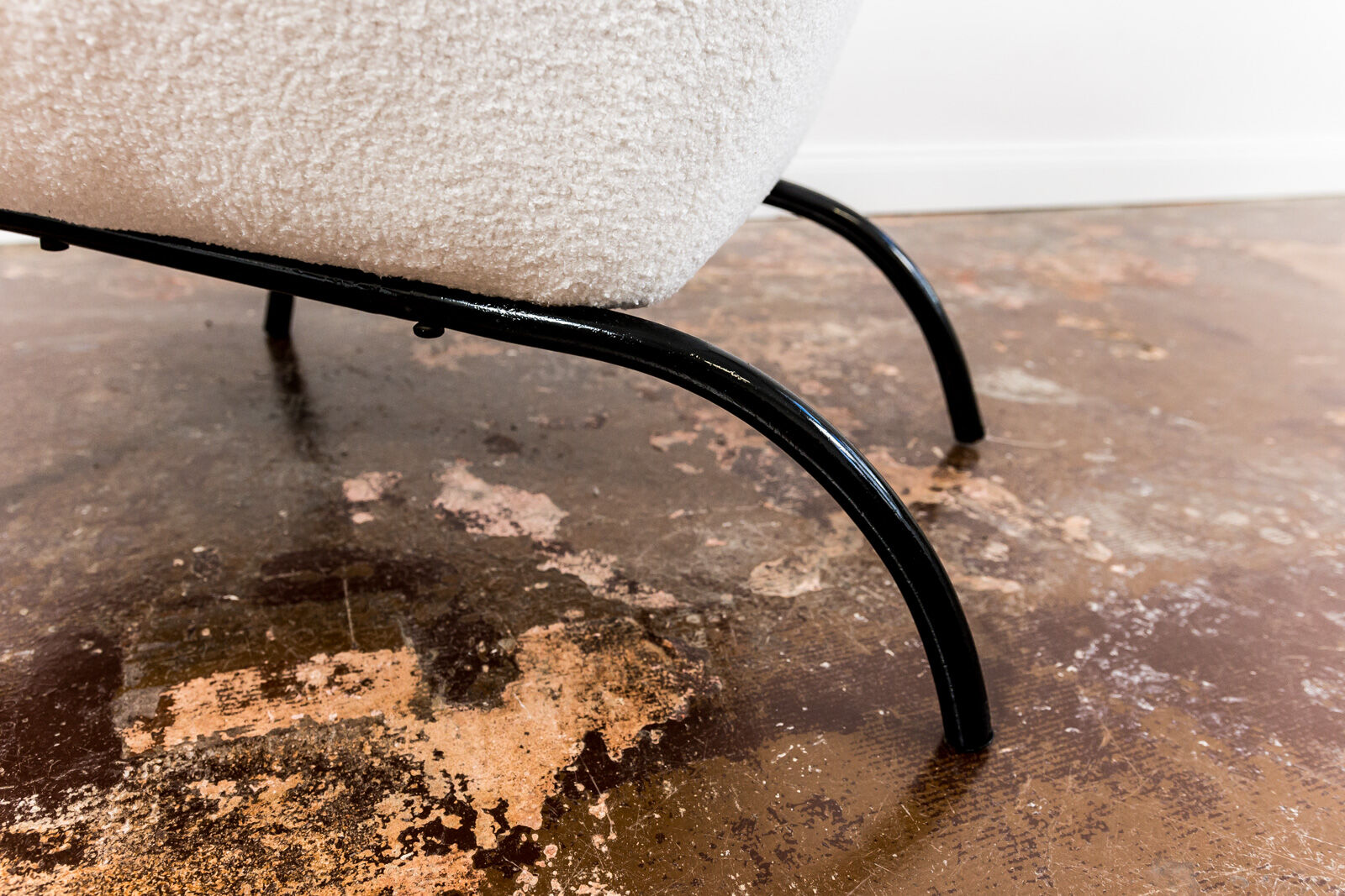 Mid century white boucle armchair 1950's