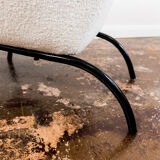 Mid century white boucle armchair 1950's