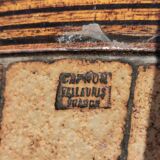 Coffee table in wood and ceramic signed Capron