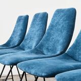 Augusto Bozzi Set of 6 Aster Dining Chairs for Saporiti Italy 1950s