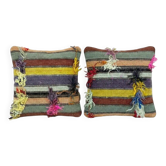 Set of 2 vintage kilim cushion covers 48x48 cm