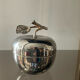 Empty pocket vintage silver metal apple box