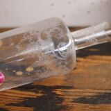 Antique glass bottle engraved and silver-plated metal – Gallia hallmark