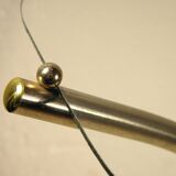 Tripod stand in gold metal and glass