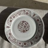 Set of 6 vintage dessert plates made in Poland with a plant motif.