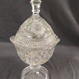 Sugar candy drager vintage crystal on foot 28cm