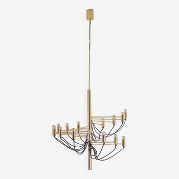 Sarfatti style brass spiral chandelier.